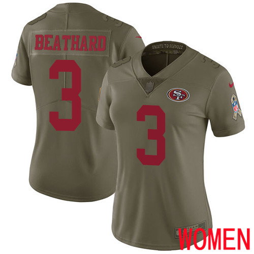 San Francisco 49ers Limited Olive Women C. J. Beathard NFL Jersey #3 2017 Salute to Service->san francisco 49ers->NFL Jersey